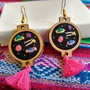 Hilararte Handstitched Solar System Earrings